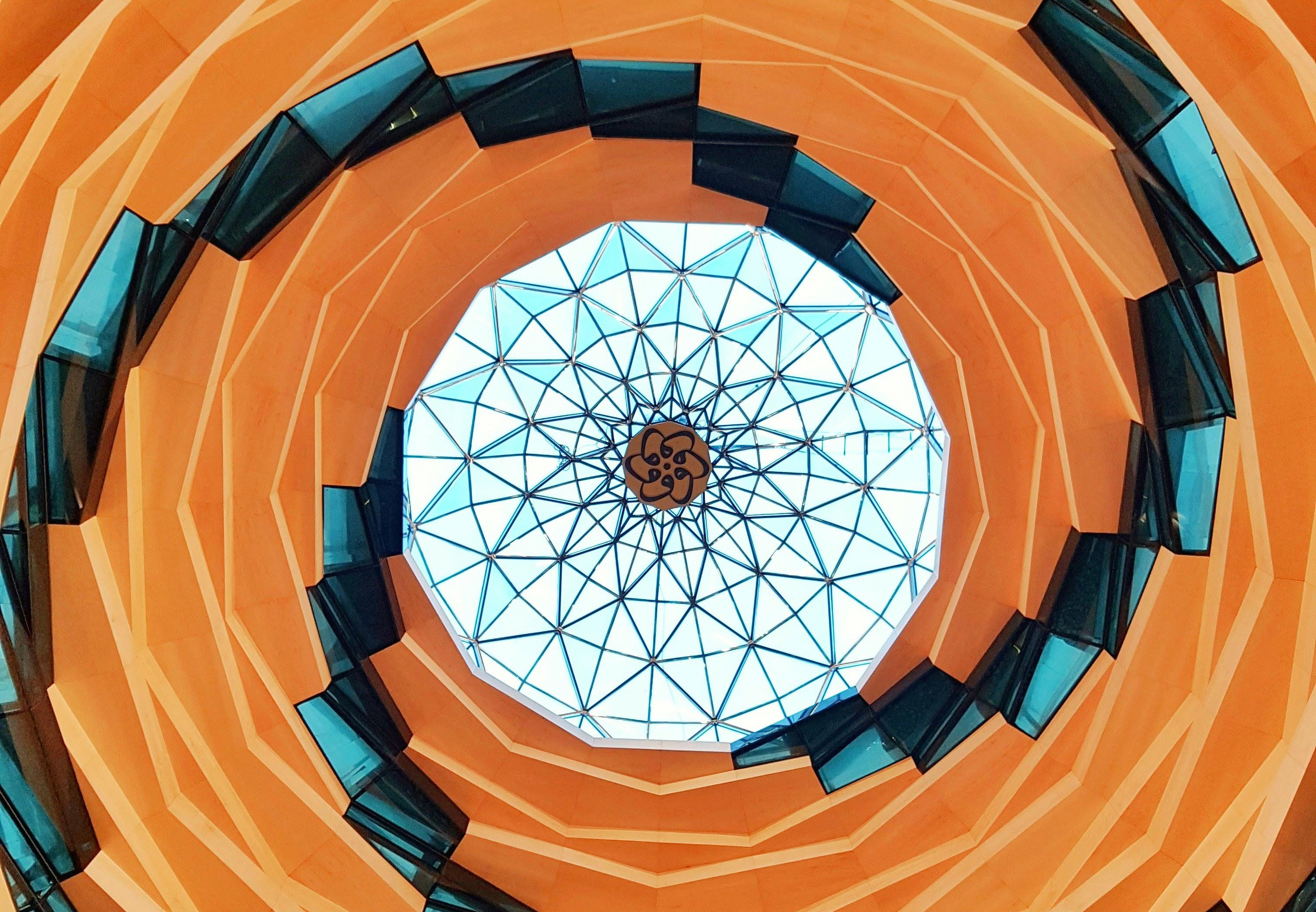 orange and blue spiral