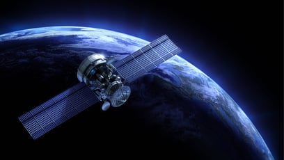 Satellite circling earth